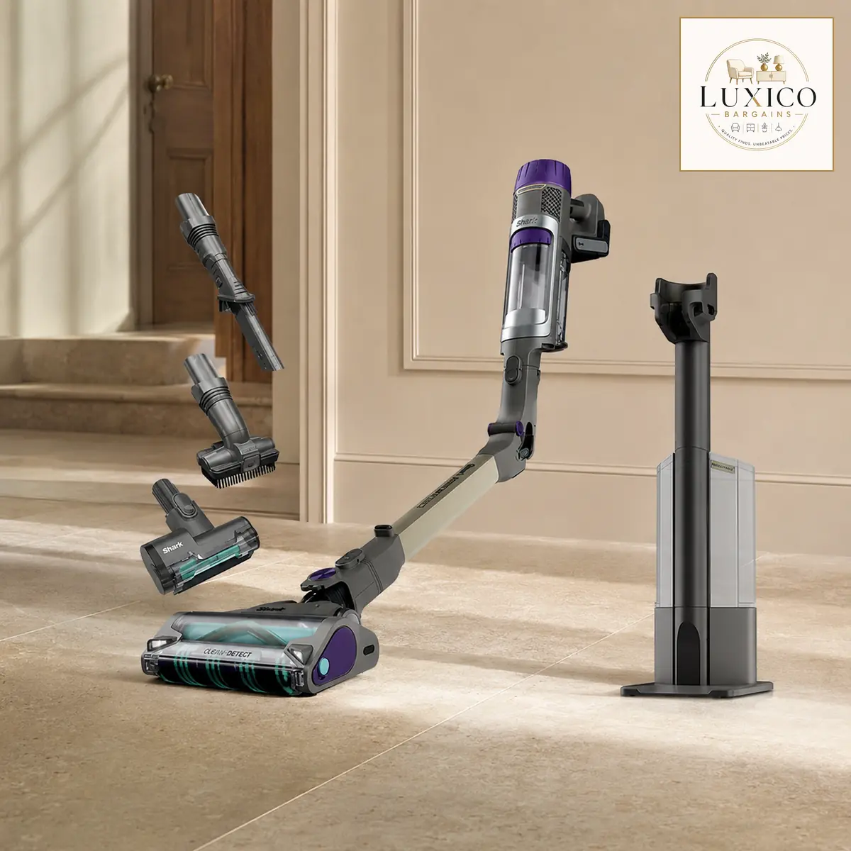 SHARK PowerDetect Clean & Empty IP3251UKT Pet Cordless Vacuum — matching-model view, styled in a neutral interior