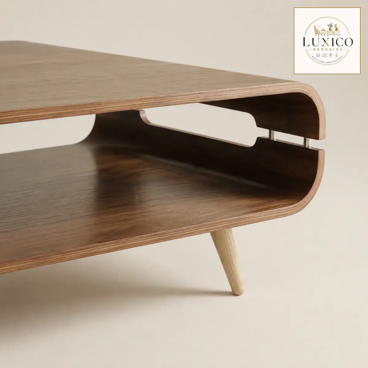 JUAL Furnishings Havana Matt Walnut Coffee Table — matching-model close material detail