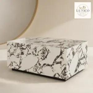 Russo White Calacatta-Effect Ceramic Coffee Table — matching-model product view
