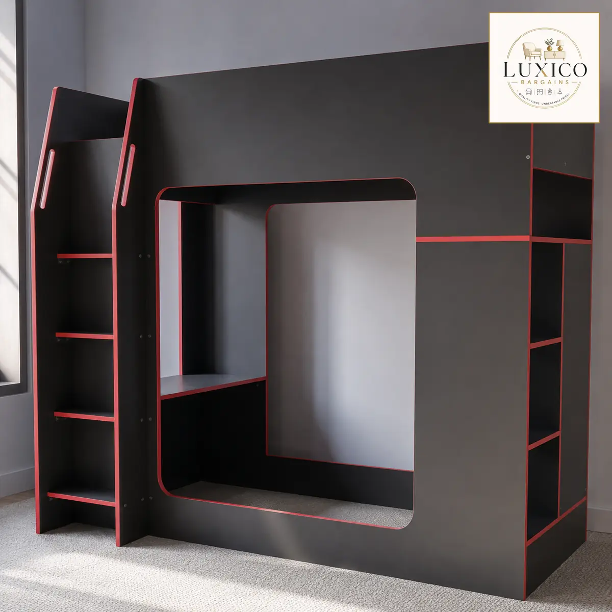 Meridian Gaming High Sleeper Bed Frame — matching-model close material detail